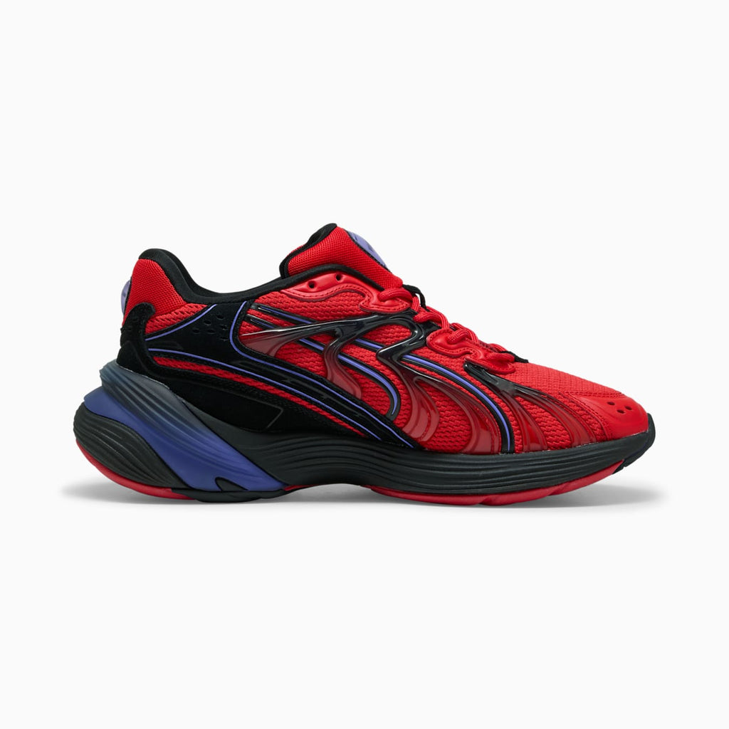 Puma Inverse Rev (référence style 402380-01), décliné dans le coloris PUMA Red / Dark Amethyst / PUMA Black