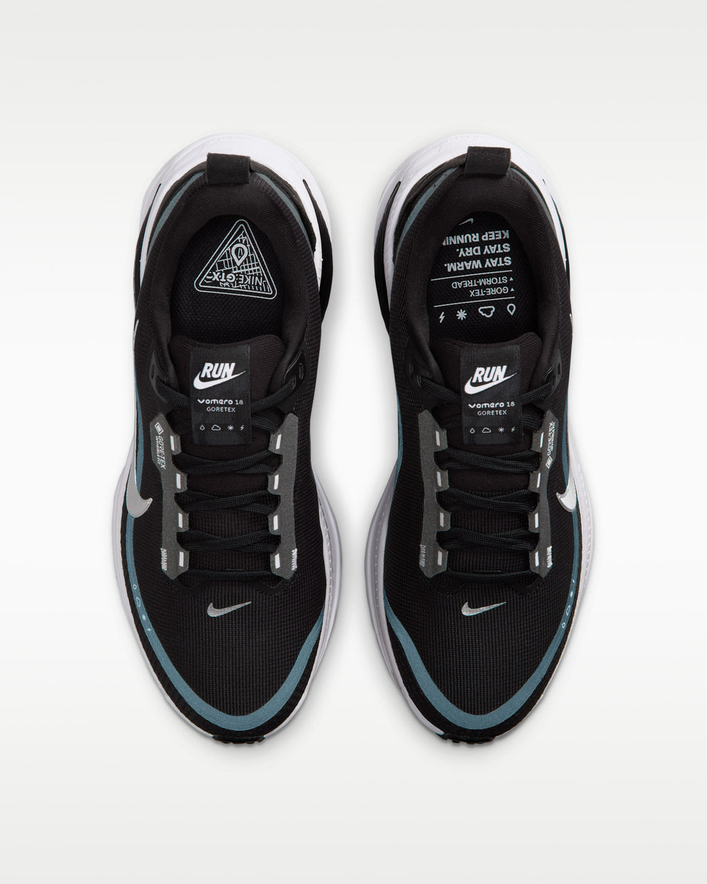 running Nike Vomero 18 GORE-TEX. Conçue avec une membrane en GORE-TEX pour garder les pieds au sec sous la pluie.