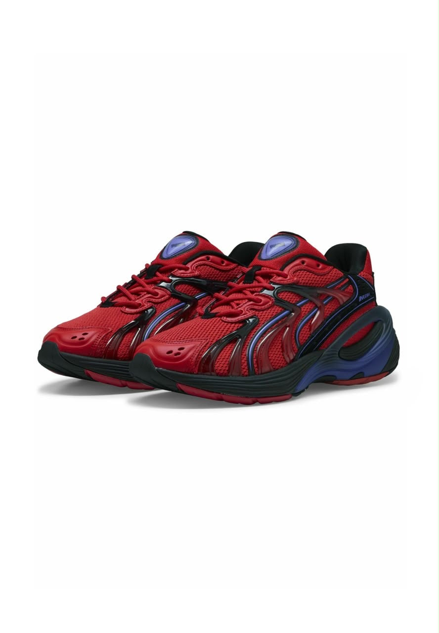 Puma Inverse Rev (référence style 402380-01), décliné dans le coloris PUMA Red / Dark Amethyst / PUMA Black